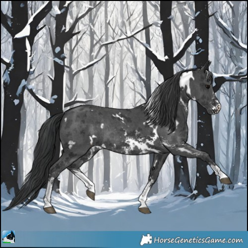 Horse Color:White Spotted Black Sabino Rabicano 