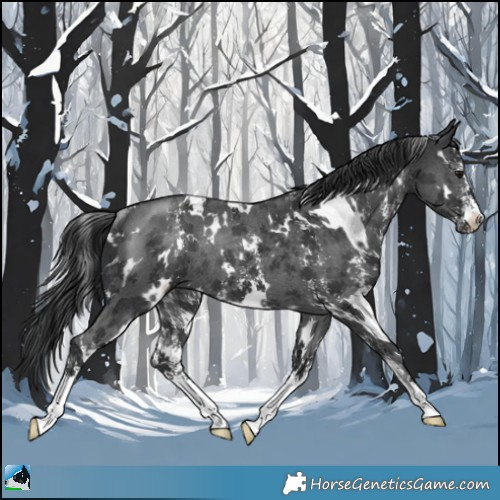 Horse Color:White Spotted Black Sabino Rabicano 