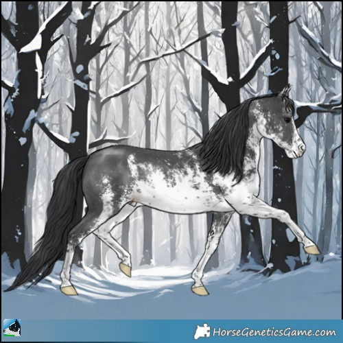 Horse Color:White Spotted Black Sabino Rabicano 