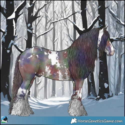 Horse Color:Nacre White Spotted Brown Sabino Rabicano 