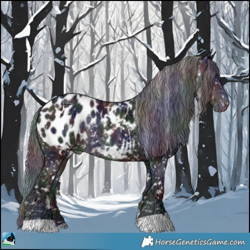 Horse Color:Nacre White Spotted Black Ice Appaloosa Rabicano 