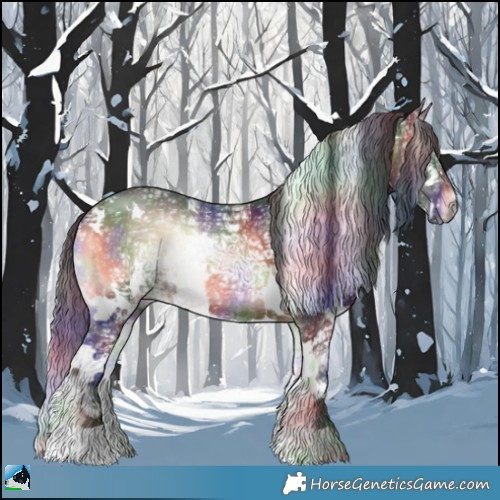 Horse Color:Nacre White Spotted Brown Ice Onyx Rabicano 