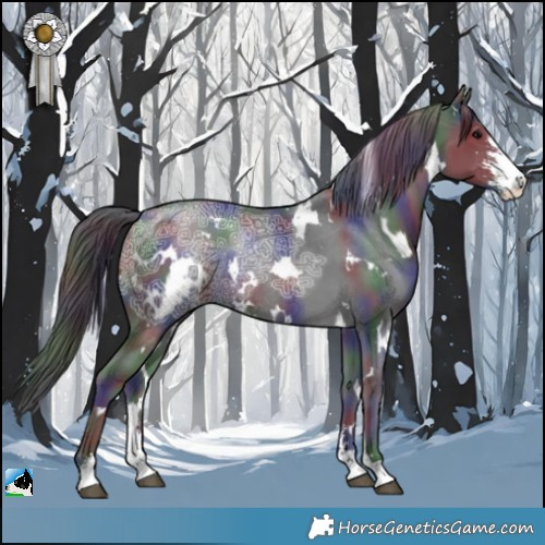 Horse Color:Nacre White Spotted Black Ice Sabino Rabicano 