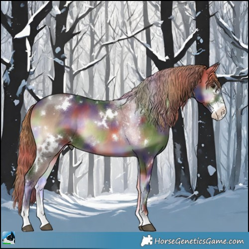 Horse Color:Nacre White Spotted Liver Red Onyx Sabino Rabicano 