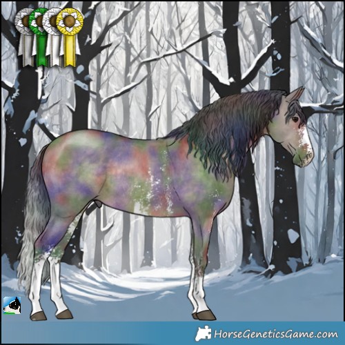 Horse Color:Nacre Brown Dun Sabino Rabicano 