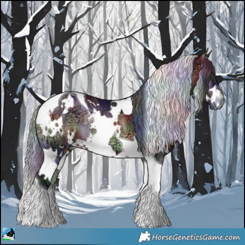 Horse Color:Nacre White Spotted Bay Ice Onyx Tobiano Rabicano 
