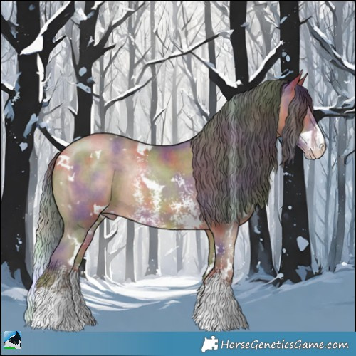 Horse Color:Nacre White Spotted Sable Champagne Sabino Rabicano 