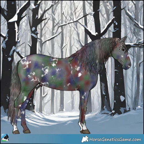Horse Color:Nacre White Spotted Black Rabicano 