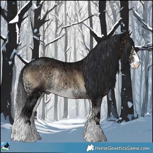 Horse Color:Brown Ice Onyx Sabino Rabicano 