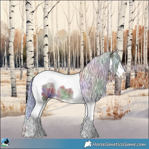 Horse Color:Nacre Chocolate Silver Brown Chinchilla Splash Tobiano 