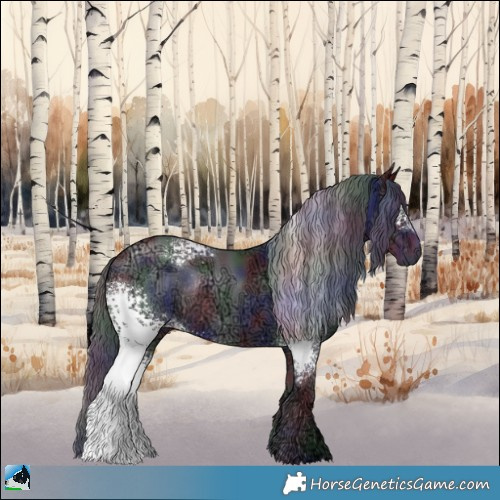 Horse Color:Nacre White Spotted Black Chinchilla Ice Rabicano 