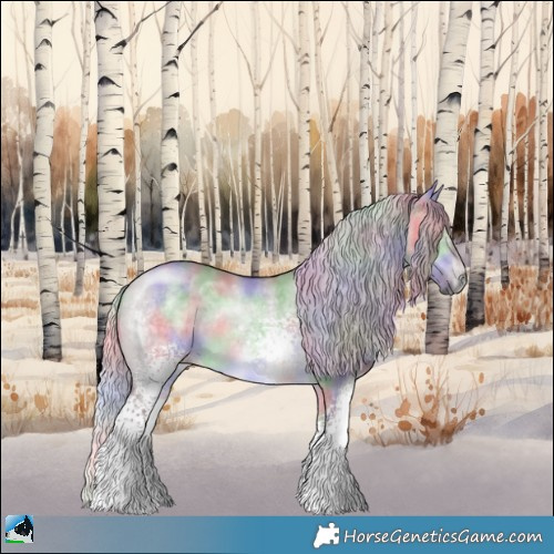 Horse Color:Nacre White Spotted Chocolate Silver Brown Chinchilla Dun Rabicano 