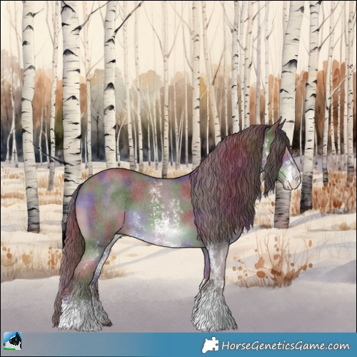 Horse Color:Nacre Chocolate Black Chinchilla Sabino 