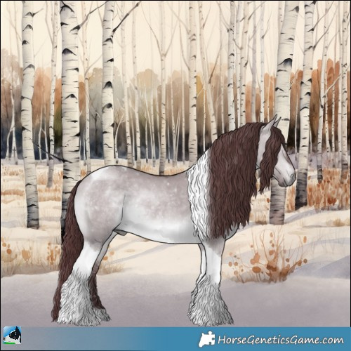 Horse Color:Chocolate Brown Chinchilla Dun Tobiano Rabicano 