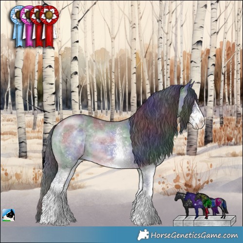 Horse Color:Nacre White Spotted Brown Chinchilla 