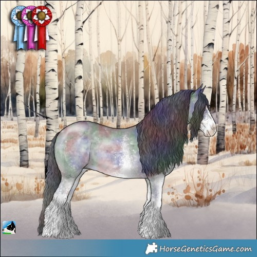 Horse Color:Nacre White Spotted Brown Chinchilla 