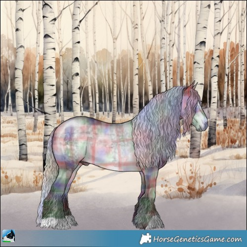 Horse Color:Nacre Plaid  Silver Brown Chinchilla Rabicano 