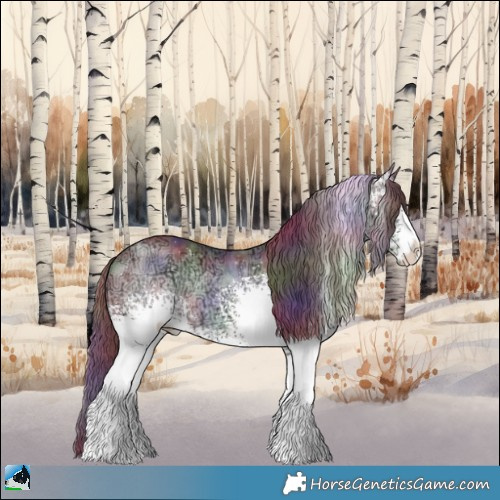 Horse Color:Nacre White Spotted Chocolate Brown Chinchilla Ice Rabicano 