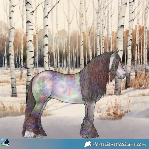 Horse Color:Nacre Chocolate Brown Chinchilla Rabicano 