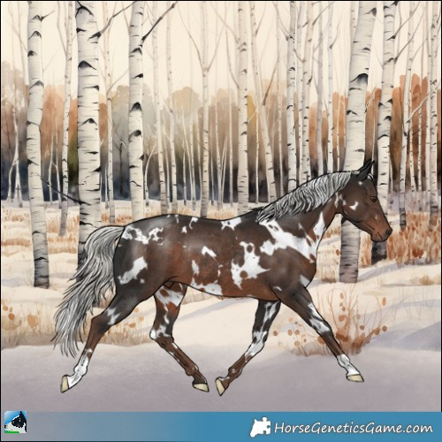 Horse Color:White Spotted Liver Chestnut Mushroom Rabicano 