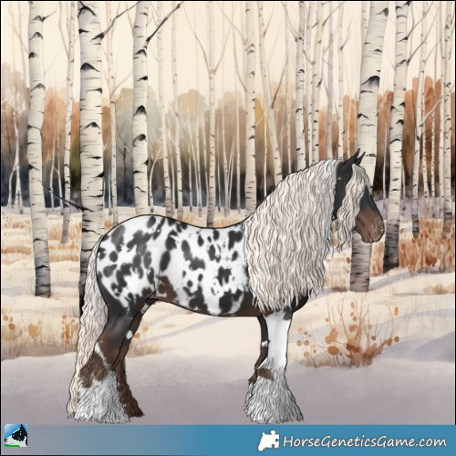Horse Color:White Spotted Liver Chestnut Mushroom Near Leopard 