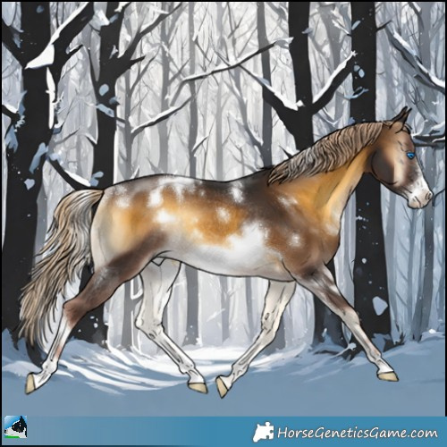 Horse Color:White Spotted Chocolate Palomino Onyx Frame Rabicano 