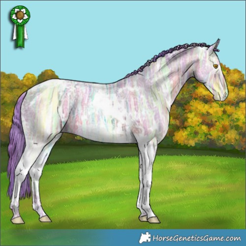 Horse Color:Nacre Watercolor White Spotted Brown Ice Pearl Tobiano 