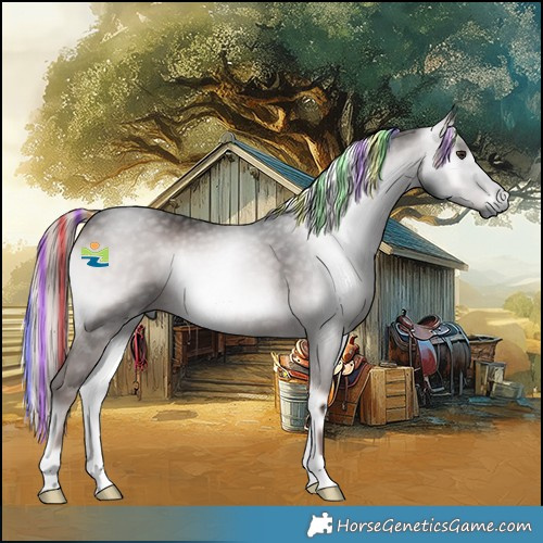 Horse Color:Gray Platinum Painted Red Onyx Rabicano 