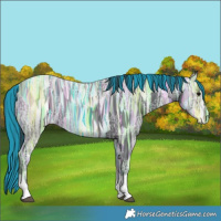 Horse Color:Painted Black Ice Tobiano 