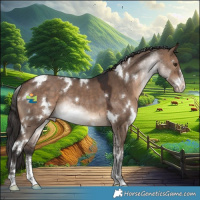 Horse Color:White Spotted Brown Dun Sabino Varnish Rabicano 