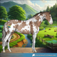 Horse Color:White Spotted Liver Red Dun Sabino Rabicano