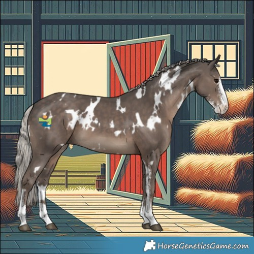 Horse Color:White Spotted Silver Black Sabino 