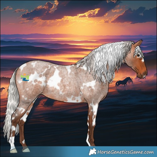 Horse Color:White Spotted Silver Bay Roan Rabicano