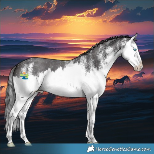 Horse Color:White Spotted Smoky Black Splash 