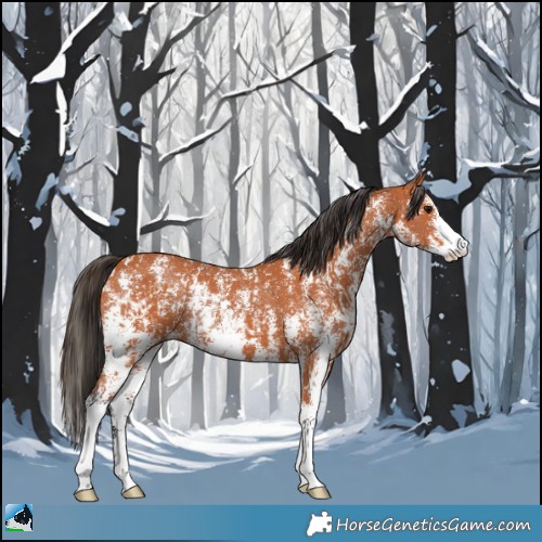 Horse Color:Bay Sabino Rabicano  and Bay Sabino Rabicano 