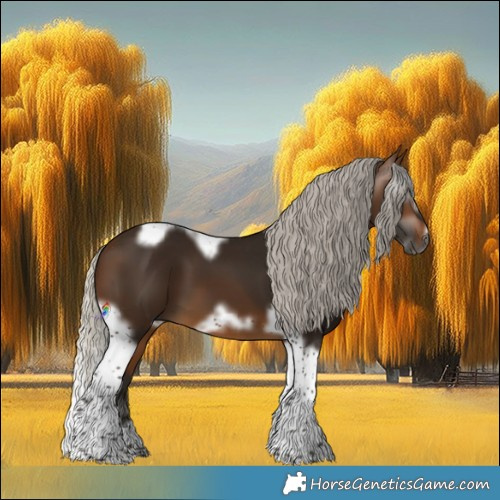 Horse Color:Gray Silver Buckskin Tobiano Frame