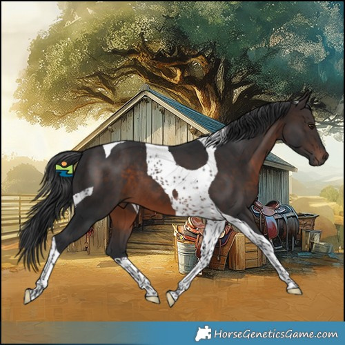 Horse Color:Brown Tobiano 