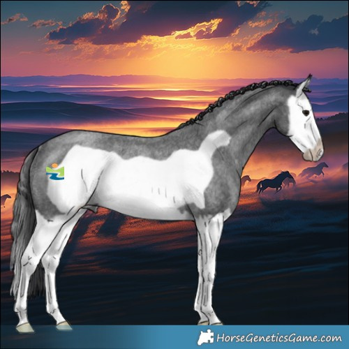 Horse Color:Blue Roan Splash Frame Rabicano 
