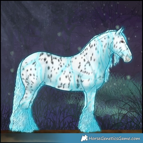 Horse Color:Thunderstruck Silver Black Chinchilla Tobiano Near Leopard Rabicano 