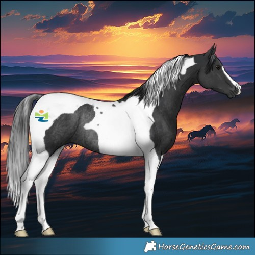 Horse Color:Black Tobiano Rabicano 