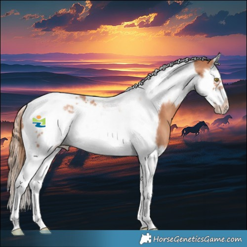Horse Color:Gold Champagne Splash Tobiano Frame 
