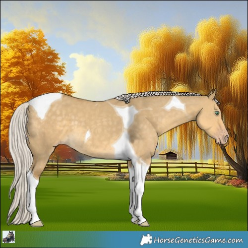 Horse Color:Silver Classic Cream Champagne Dun Tobiano