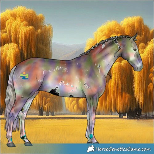 Horse Color:Nacre White Spotted Chocolate Palomino Onyx 