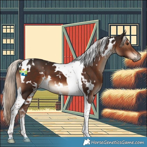 Horse Color:White Spotted Liver Chestnut Tobiano 
