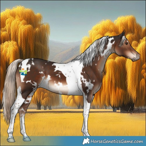 Horse Color:White Spotted Liver Chestnut Tobiano 