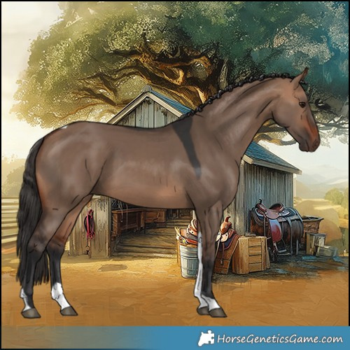 Horse Color:Bay Dun Tobiano 