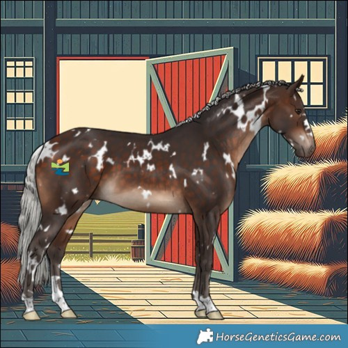 Horse Color:White Spotted Silver Brown 