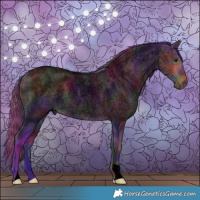 Horse Color:Void Nacre Brown Roan Dun 