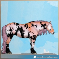 Horse Color:Void Watercolor White Spotted Liver Red Dun Onyx 