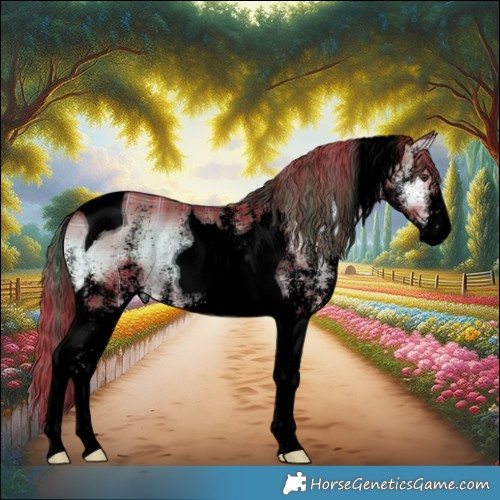 Horse Color:Void Watercolor Plaid  White Spotted Liver Red Onyx Tobiano Rabicano 